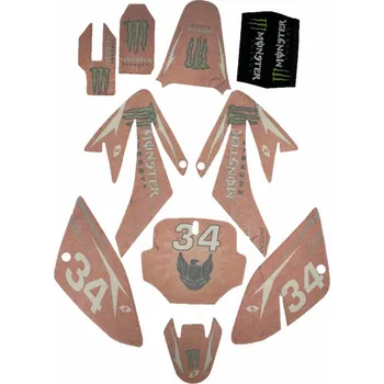 malá motorka Polepy na pitbike MONSTER - oranžová