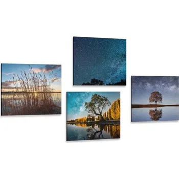 Obraz Dovido Set obrazů krajina s magickou oblohou