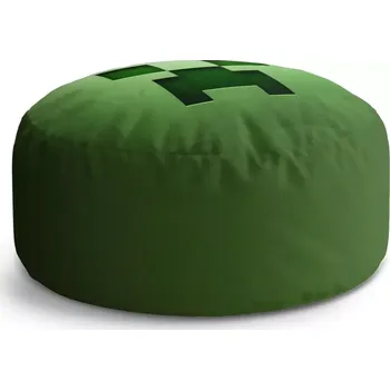 Sedací pytel Kulatý taburet Circle Green Blocks: 38x48 cm - Sablio