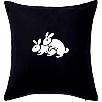 Polštář Dupající králící - Polštář 50x50 - 50x50 - Pouze potah ( Černá )