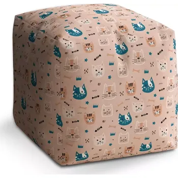 Taburet Taburet Kostka Barevné kočičky: 40x40x40 cm - Sablio