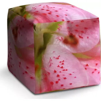 Taburet Taburet Kostka Květ tulipánu: 40x40x40 cm - Sablio