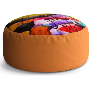 Sedací pytel Kulatý taburet Circle Deštníky: 38x48 cm - Sablio