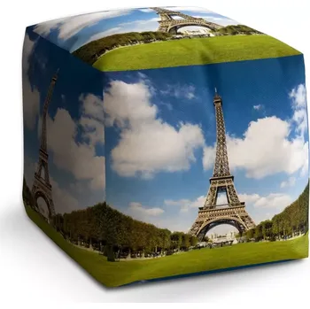 Taburet Taburet Kostka Eiffelova věž: 40x40x40 cm - Sablio