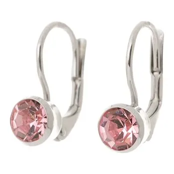 Náušnice Stříbrné náušnice s růžovými zirkony STNAU1744F