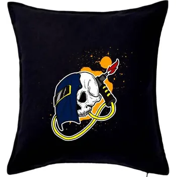 Polštář Svářeč - kreslená lebka - Polštář 50x50 - 50x50 - Pouze potah ( Černá )