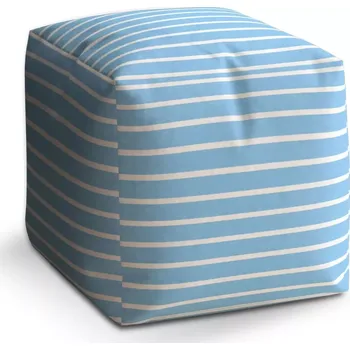 Taburet Taburet Kostka Modrobílé pruhy: 40x40x40 cm - Sablio