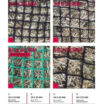 Síť na seno Síť na seno - krmiště 3,6 x 2,4 m, 4 velikosti ok, Sittec Velikost: 4x4cm