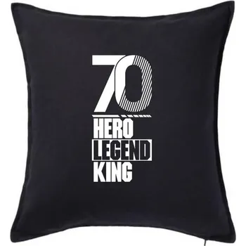 Polštář Hero, Legend, King x Queen 1970 - Polštář 50x50 - 50x50 - Pouze potah ( Černá )