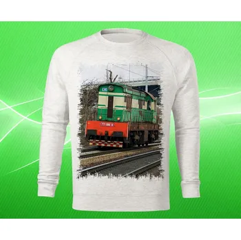 Pánská mikina mikina s lokomotivou 771 099-9 ČMELÁK pánská 3XL (mikina s vlakem světle šedý melír)