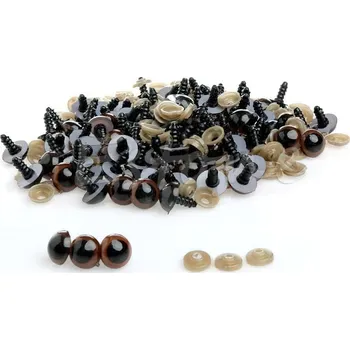 Bezpečnostní oči, jednobarevné hnědé, průměr 16mm