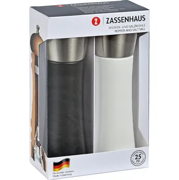 Kuchyňský mlýnek Zassenhaus AUGSBURG - Sada mlýnků na sůl a pepř 18 cm černá/bílá