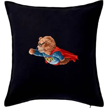 Polštář Medvěd Hero - Polštář 50x50 - 50x50 - Pouze potah ( Černá )