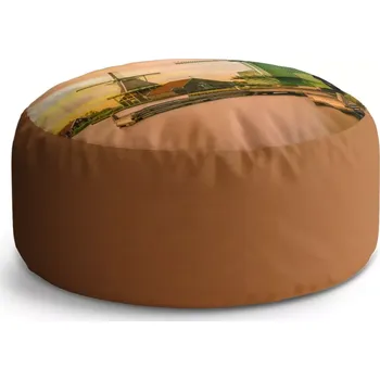 Sedací pytel Kulatý taburet Circle Větrné mlýny: 38x48 cm - Sablio