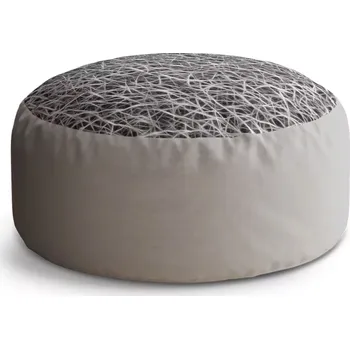 Sedací pytel Kulatý taburet Circle Bílá vlákna: 38x48 cm - Sablio