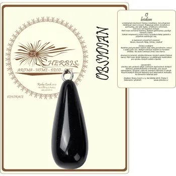 Přívěsek EX Herbis AHDL Přívěšek Dlouhá kapka Obsidián 28mm YCK88