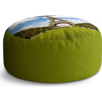 Sedací pytel Kulatý taburet Circle Eiffelova věž: 38x48 cm - Sablio