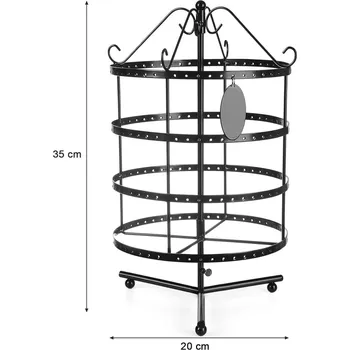 Úložný box Stojan na šperky, se 4 patry, černý song