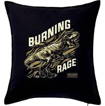 Polštář Trex rage - Polštář 50x50 - 50x50 - Včetně výplně ( Černá )