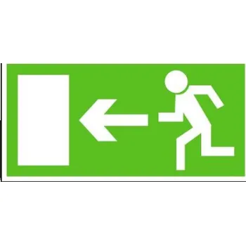 MXM Únikový východ vlevo | plastová cedule, 210x105mm Fotoluminiscenční plastová tabulka