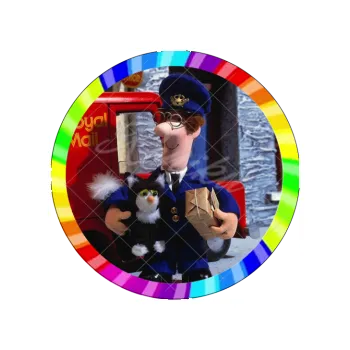 Jedlá dekorace na dort POŠŤÁK PAT a duha, VARIANTA Jedlý papír 1139