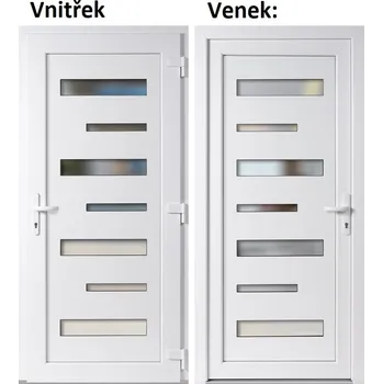 Vchodové dveře Soft Vchodové plastové dveře 6100 bílé 100x210 cm, pravé