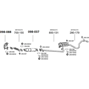 Výfuková trubka výfuková trubka střední Bosal 800-131