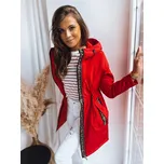 Značková parka bunda s kapucí VERONI - Červená S Barva: Červená, Velikost: S