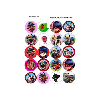 Jedlá dekorace na dort BERUŠKA kolečka 4,8 cm, VARIANTA Jedlý papír 755