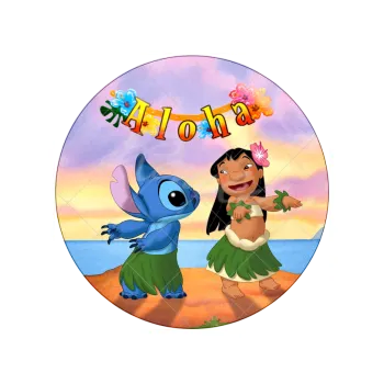 Jedlá dekorace na dort LILO A STITCH tanec, VARIANTA Jedlý papír 1264