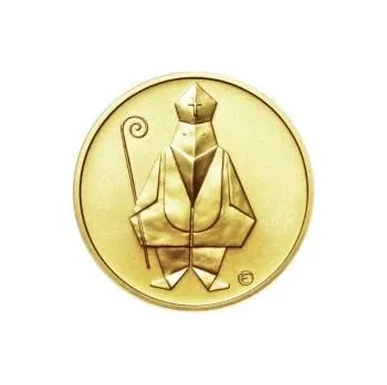 Čert a Mikuláš českého kubisty 25 mm zlato Proof