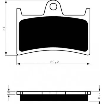 Brzda pro motocykl Přední brzdové destičky Goldfren Yamaha FZ1 (Fazer)/ABS 2006-2015 směs S3
