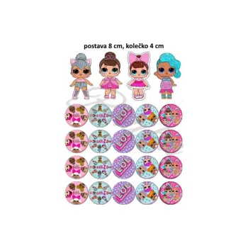 Jedlá dekorace na dort LOL muffiny, VARIANTA Jedlý papír 466