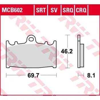 Brzda pro motocykl Přední brzdové destičky TRW / Lucas Suzuki RGV 250 1993 -