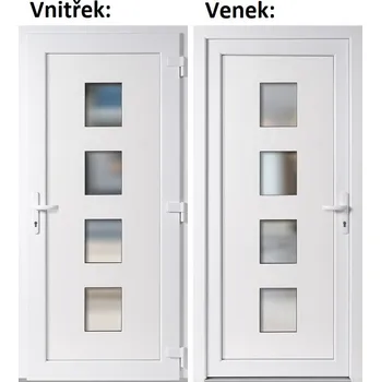 Vchodové dveře Soft Vchodové plastové dveře 010 bílé 100x210 cm, pravé