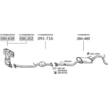 Automobilové těsnění těsnění Bosal 256-100