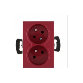 Elektrická zásuvka zásuvka 2nás. ELEGANT - rubín.červená (bez rámečku)