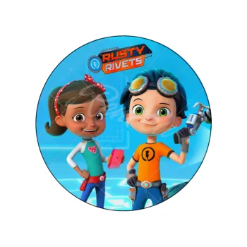 Jedlá dekorace na dort RUSTY RIVETS, VARIANTA Jedlý papír 1239