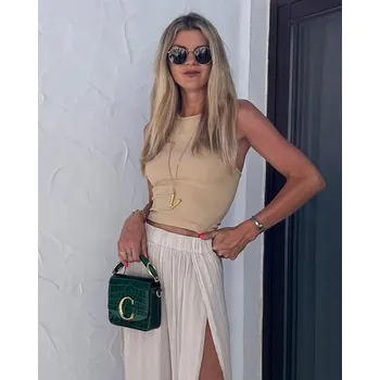 BeChick Krémový úpletový top Simple Bechick ❤