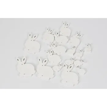 Dřevěný zajíc bílý, sada 20 ks