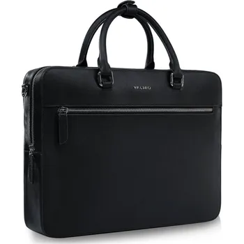 brašna na notebook Pánská Taška z pravé kůže Valmio Kauri Black