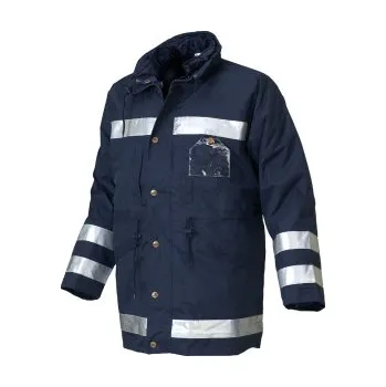 Pánská bunda INDUSTRIAL Bunda zateplená FOUR SEASONS s reflexními pruhy modrá 04610