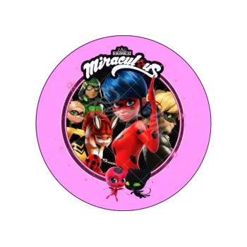 Jedlá dekorace na dort MIRACULOUS růžová, VARIANTA Jedlý papír 757