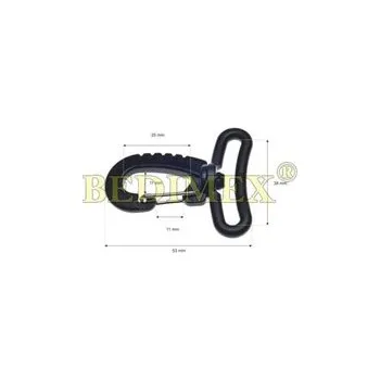 karabinka plastová otočná 40 mm-černá-G501 celé balení