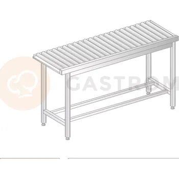 Počítačový stůl Vyklýdací válečkový stůl pro myčky nádobí z nerezové oceli 800x634x850 mm | DORA METAL, DM-3278