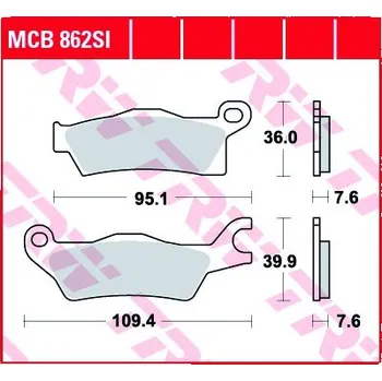 Brzda pro motocykl Zadní brzdové destičky TRW / Lucas Can-Am 900 X3 Max Turbo, Max Turbo R 2018 - směs SI