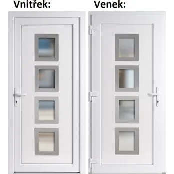 Vchodové dveře Soft Vchodové plastové dveře 010 INOX bílé 98x198 cm, levé, otevírání VEN