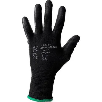 Pracovní rukavice BUNTY BLACK- POVRSTVENÉ RUKAVICE vel. 10