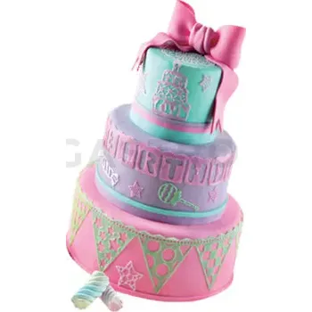 Výroba svíčky Silikonová podložka na krajkové ozdoby a dekorace TRD16 HAPPY BIRTHDAY | SILIKOMART, Tricot Decor