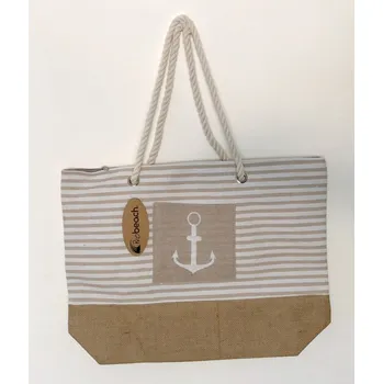 Svačinový box KOOPMAN Koopman, Plážová taška MARINA 38 x 38 x 14 cm, sv. hnědý proužek